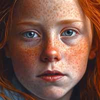 Girl Redhead Freckles Teen Headshot artwork picture download