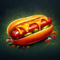 Hotdog Bun Sausage Tomatoes Fast Food artwork picture download