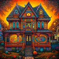 Halloween House Fantastic Creepy Pumpkin Haunted artwork picture download